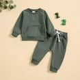 thumbnail image 4 of AherBiu Baby Toddler Boys Sweatsuit Outfits Long Sleeve Crewneck Sweatshirts with Pants Set 2 Piece Spring Clothes, 4 of 7