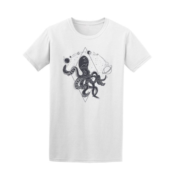 Octopus And Cosmis Planets Tee Men's -Image by Shutterstock