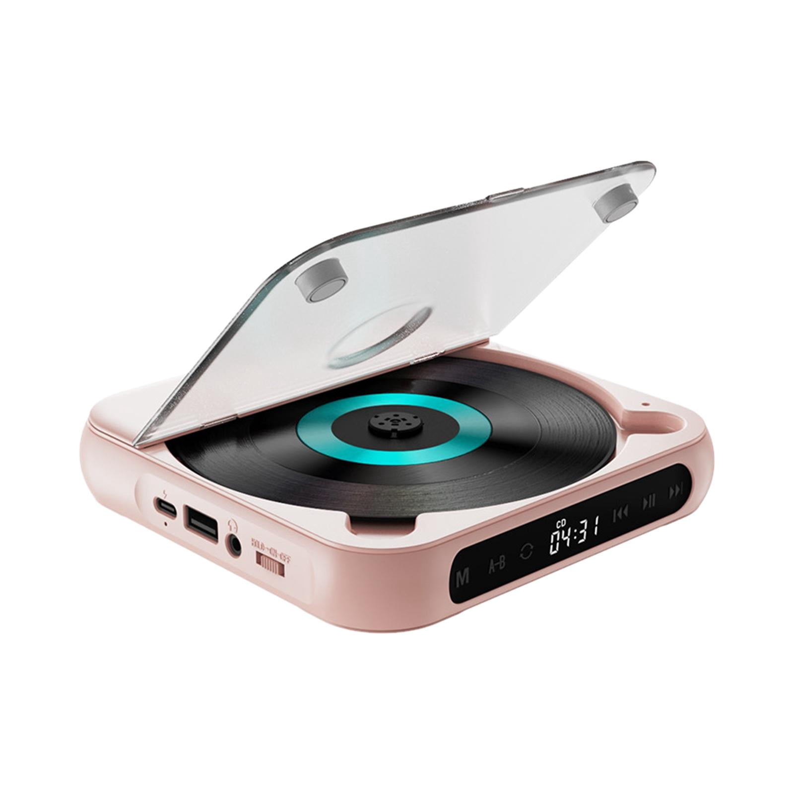 Wzmzjy Compact Audio Music Player LCD Touch Screen Home CD Player for Language Learners Pink