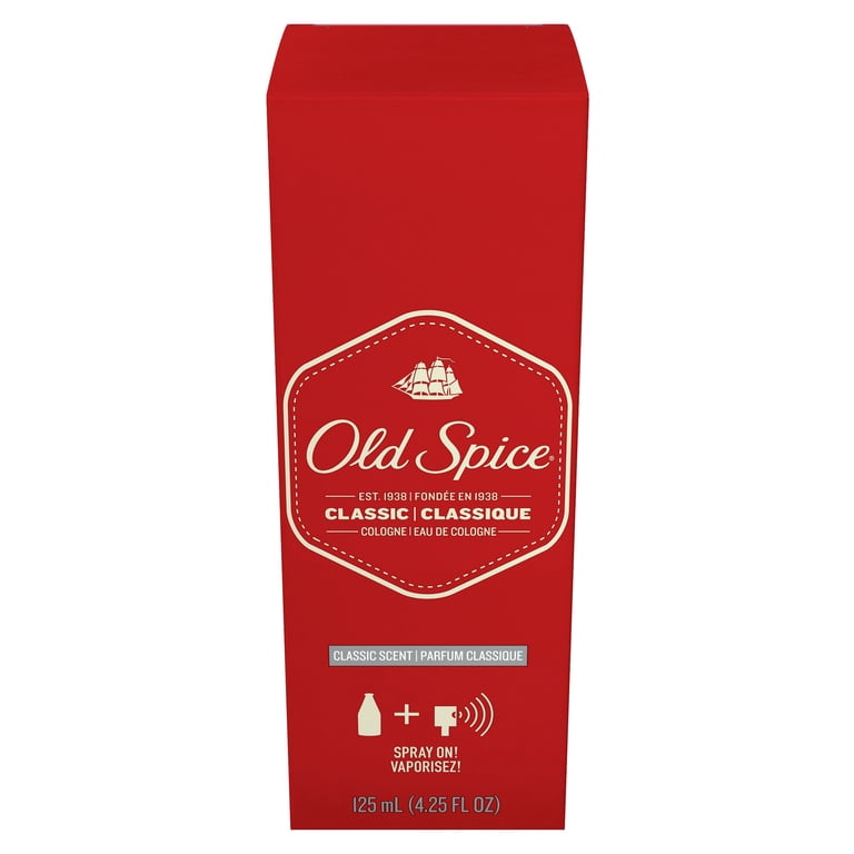 Old Spice, Classic Scent Cologne Spray for Men, Musky and Clean
