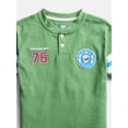 thumbnail image 3 of Wonder Nation Toddler Boys Embroidered Graphic Henley Tee with Short Sleeves, Sizes 12M-5T, 3 of 3