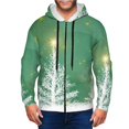 thumbnail image 4 of JUNZAN Christmas Green Print Men's Zip Up Hoodie Athletic Hoodies Long Sleeve Hooded Sweatshirts With Pockets (S-3XL), 4 of 6