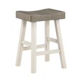 thumbnail image 4 of Casy 4pc Counter Height Table Set- 3 Contour Stools- White Brown Wood, 4 of 6