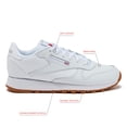 thumbnail image 2 of Zapatillas Reebok Classic Leather para Niños Blancas con Suela Gum Talla 5, 2 of 6