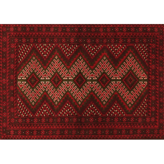 Ahgly Company Indoor Rectangle Persian Orange Traditional Area Rugs, 8' x 10'