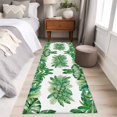 thumbnail image 5 of Summer Leaf Washable Runner Rugs 2'x6', Watercolor Monstera Ferns Palm Leaf Green Tropical Plant Low Pile Throw Entryway Rug Non-Slip Sturdy Edge Binding Carpet for Indoor Bedside Entrance Bedside, 5 of 9