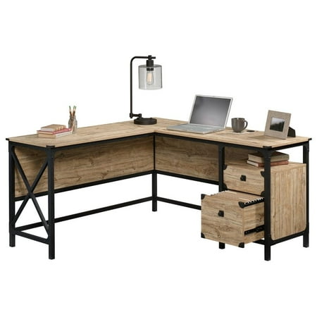 Sauder Steel River Engineered Wood And Metal L Shaped Desk In Milled Mesquite Canada Sauder Steel River Engineered Wood And, L Shaped Desk Wood And Metal