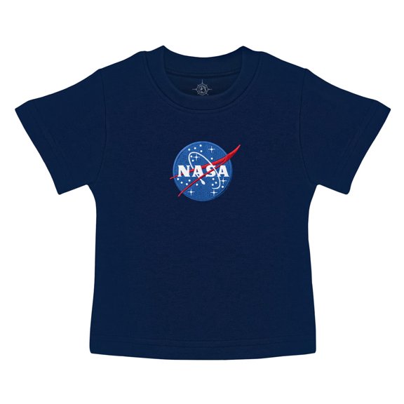 Creative Knitwear Infant and Toddler Short Sleeve T-Shirt with NASA Applique, Navy, Sizes 12M–4T