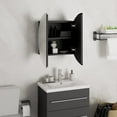 thumbnail image 2 of vidaXL Bathroom Cabinet with Round Mirror&LED Black 40x40x17.5 cm, 2 of 5