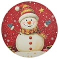 thumbnail image 2 of Round Grid Placemat ,One Sizex1, Round Placemat, PVC Plate Mat，15.4 Inch Non-Slip and Heat Resistant, Table Placemat, Dining Room Placemat Cute Red Christmas Snowman, 2 of 7