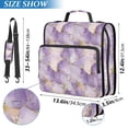 thumbnail image 2 of FORMRS Zipper Binder with Shoulder Strap 2-inch Ring 500 Sheet Capacity File Bag, Pastel Purple Marble Pattern, 2 of 5