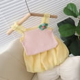 thumbnail image 2 of Cathalem Girl's Two Piece Outfits Print Sleeveless Ruffle Trim Peplum Top and Shorts Set,Yellow 90, 2 of 5
