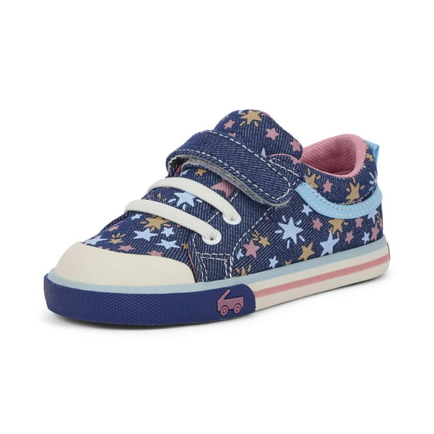 Zapatillas Kai Run Kristin para niñas, azul marino, estrellas de mezclilla, 7