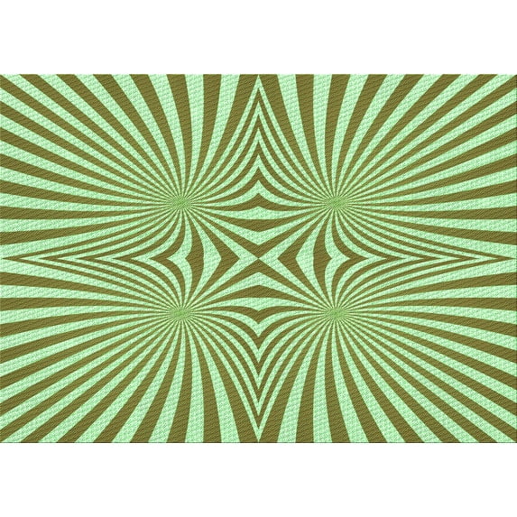 Ahgly Company Machine Washable Indoor Rectangle Transitional Light Green Area Rugs, 2' x 5'