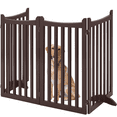 thumbnail image 3 of Alden Design 36″ Tall Freestanding Wooden Dog Gate for Small Pet Dogs, 4-Panel, Espresso, 3 of 9