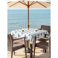 thumbnail image 3 of Outdoor Tablecloth with Umbrella Hole for Patio/Picnic/Party/Camping, Blue Palm Trees Waterproof Table Cloth Square Cover Washable, Summer Botanical Tropical Plants (54"x 54"), 3 of 8