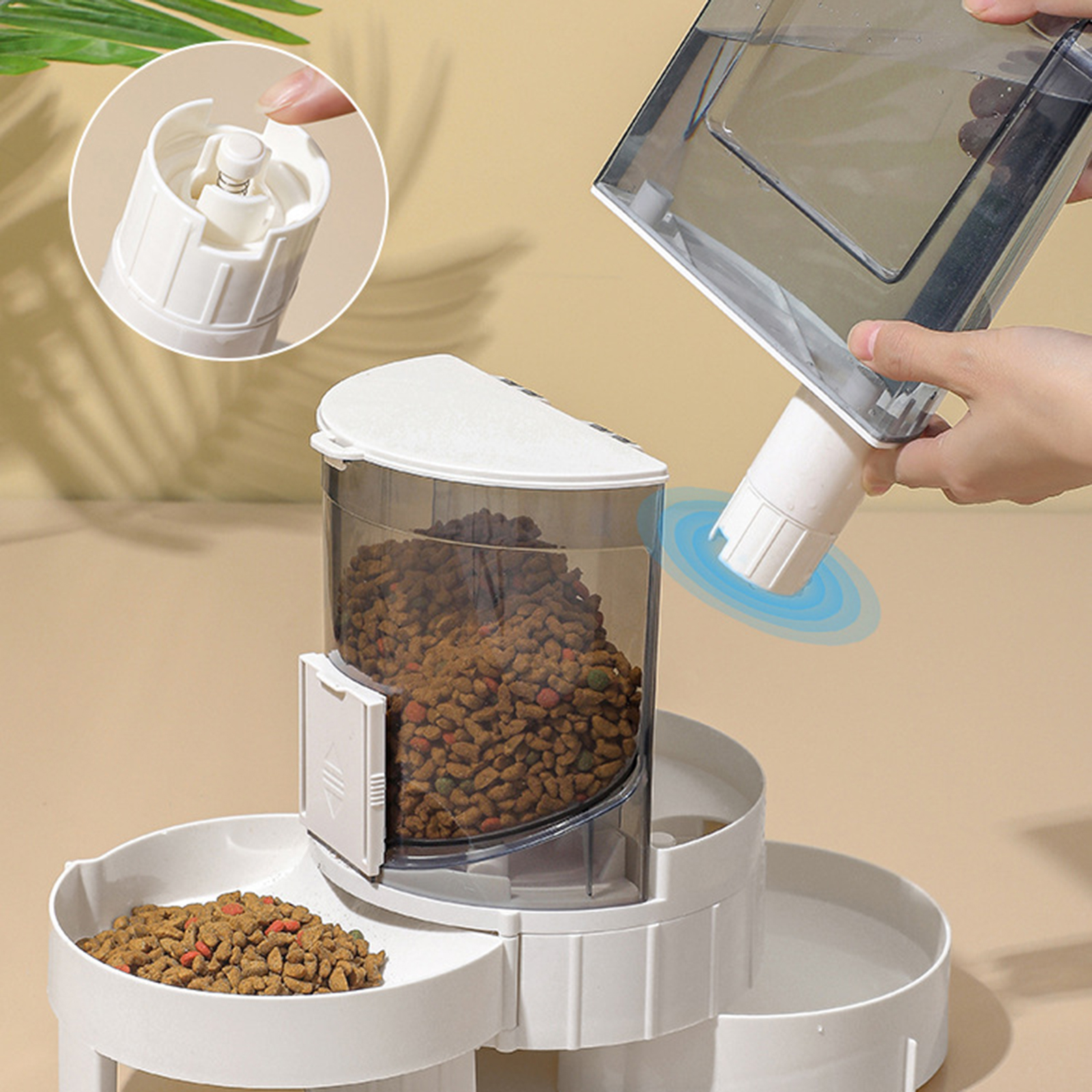 2in1 Pet Water Bowl Feeder Automatic Dog Feeding Bowl Water Dispenser Drinking Bowl Container Pet Dishware