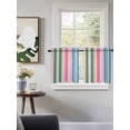 thumbnail image 3 of Pink Green Blue Stripe Tier Curtains 36 Inch Length,Sheer Curtains for Bedroom Living Room Window Farmhouse Stripes Contemporary Small Half Window Kitchen Curtains & Drapes 27.5"x36" 2 Panels, 3 of 6