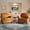 Brown-2, variant on Single Sofa Chair, Faux Leather Nailhead Armchair, Rolled Arm Accent Chair for Living Room, Wood Legs, Traditional Single Couch Chair for Apartment, Farmhouse