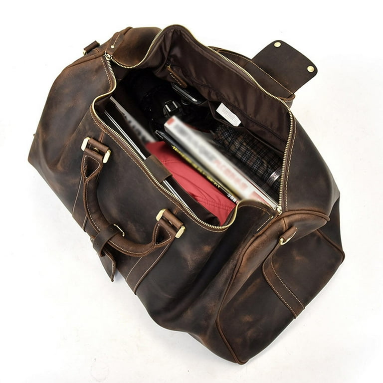 【即完アイテム】LEATHER HOLIDAY BAG LARGE Amazon.com | Premium Full-Grain Leather Duffle Bag for Men & Women