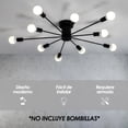 thumbnail image 3 of Lampara de techo estilo industrial hierro forjado minimalista ilios innova  negro con blanco 10 luces, 3 of 8