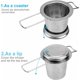 thumbnail image 4 of Colador de té y tapa de acero inoxidable, infusor de té con asas dobles para té de hojas sueltas, tazas de té, teteras, tazas de té-, 4 of 5