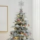 thumbnail image 1 of Adornos navideños de estrella de hierro para la parte superior del árbol de Navidad, estrella de cinco puntas, estrella tridimensional hueca radiante, adorno brillante para la parte superior del árbol, 1 of 6