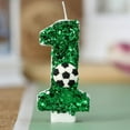 thumbnail image 2 of Soccer Candle Green Number 1 Candles 9st Birthday Candles Sequin Candle for Cake and Cupcake Topper Party Decorations Christmas Holiday Decor Supplies Favors, 2 of 2