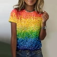 thumbnail image 2 of Womens T Shirts Summer Loose Short Sleeve Gradient Print Tops Spring 2026 Crew Neck Casual Basic Tees, 2 of 6