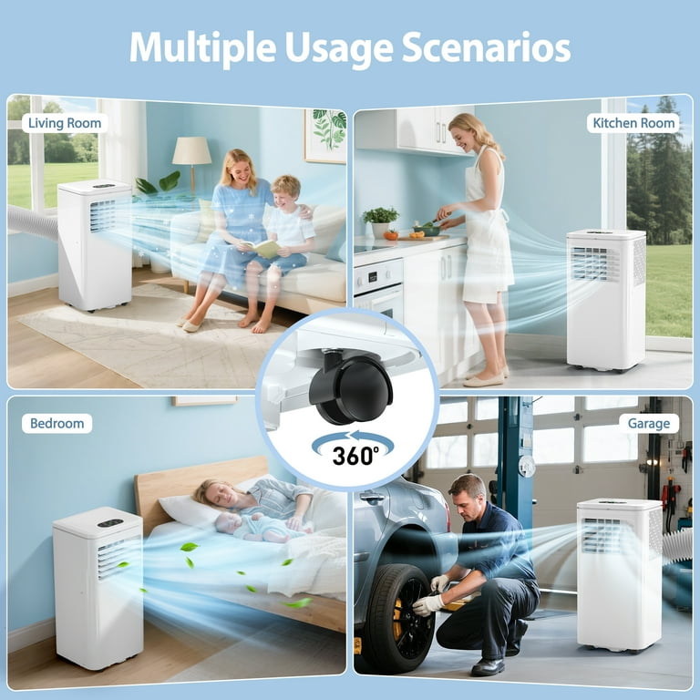 LifePlus Portable Air Conditioner 10000BTU, Dehumidifier, Floor AC