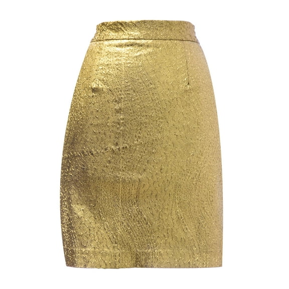 Von Vonni Women's Mini Skirt Small Gold