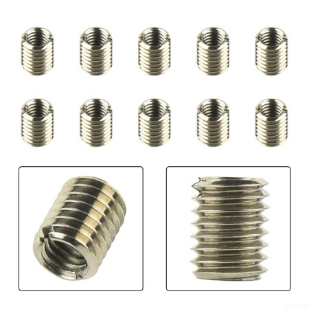 

JSSH 20pcs Threaded Inserts Inner M6X1.0 Outer M8X1.25 Length 10MM Male Female Nut