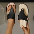 thumbnail image 4 of Platform Sandals for Women Comfortable Cushioned Flip Flops with Arch Support Fashion Hollow out Gladiator Summer Dress Shoes Black Size 6.5, 4 of 6