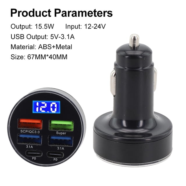 Bgsha Super Fast 33W PD QC3.0 Type-C Car Charger Universal Socket Adapter 6 Charger