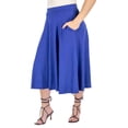 thumbnail image 2 of Plus Size Elastic Waist Pleated Pocket Midi Skirt, 2 of 7