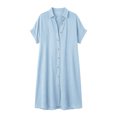 thumbnail image 5 of Noric Women's Collared Short Sleeve Midi Shirt Dresses Button Front Loose Fit Casual Solid Cover Up Dresses for Beach Vacation Daily, 5 of 6