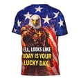 thumbnail image 2 of Omeoer Funny Patriotic Eagle Graphic T-Shirt Lucky Day Statement USA Flag Short Sleeve Crewneck Tee for Men Women, 2 of 7