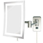 ($140 Value) Jerdon Nickel, Plug In LED Lighted Wall Mirror, Nickel, Plug In JRT710NL