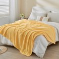 thumbnail image 5 of EMME Fleece Blanket Twin Throws for Couch Sofa Flannel Blankets for Bed, Warm, Plush, Soft, Cozy, with Geometric Grid Design (Yellow,60"x 80"), 5 of 8