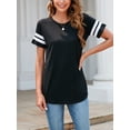 thumbnail image 5 of ALING Women's Short Sleeve Crewneck Basic T-Shirt ,Girls Short Sleeve Tunic Top Comfy Summer Tops Round Neck Tee Shirt,Fit For Holiday,Leisure,Shopping,Dating,Workout,Yoga, 5 of 7
