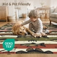 thumbnail image 4 of ODIKA 9'x12' Washable Area Rug Non-Slip, Chair-Friendly Fish Fishing Collage Bass Lure Stripe Stars Stripes Vintage Hunting Refined for Dining Room, Basement, Large Office, 4 of 7