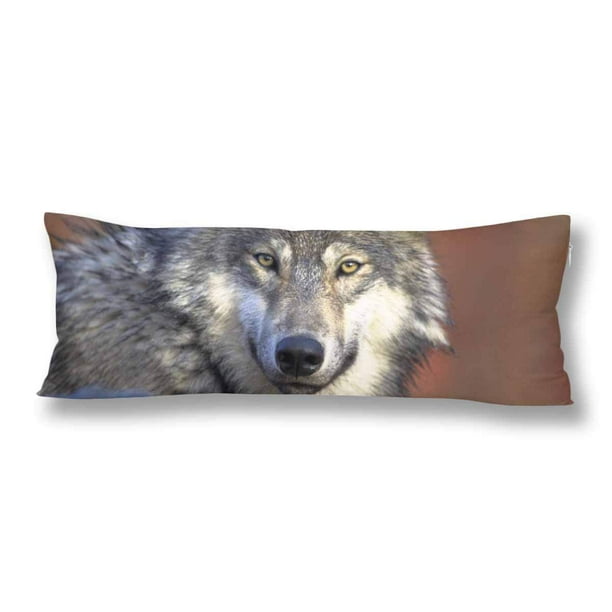 ABPHOTO Wolf Body Pillow Covers Pillowcase Throw Pillows 20x60 inch