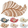 thumbnail image 2 of Kripyery Table Placemat Irregular Hollow Leaf Shape Japanese Style Non-slip Waterproof Heat Insulation PVC Dishwasher Safe Dining Mat Kitchen Supplies, 2 of 8
