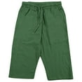 thumbnail image 6 of VSSSJ Mens Capri Pants Loose Fit Cotton Linen Casual Drawstring Elastic Waist Straight Leg Breathable Summer Outdoor Beach Cropped Pants Green XL, 6 of 6