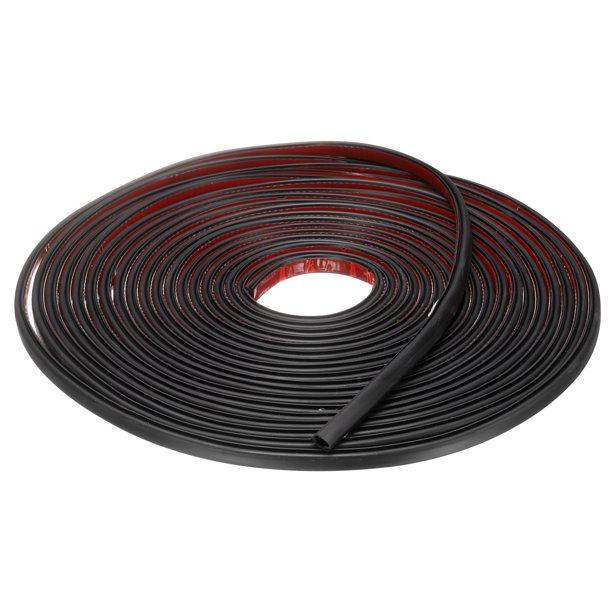 Tira de sellado de goma para puertas Uxcell 40ft x 9mm autoadhesiva en forma de D, impermeable y a prueba de sonido para marcos de puertas, ventanas, aislamiento de grandes huecos, negra