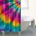 thumbnail image 4 of Pink and Green Tie Dye Pattern Modern Waterproof Shower Curtain Set with 12 Hooks, Washable Decorative Bathroom Shower Curtain, 4 of 6