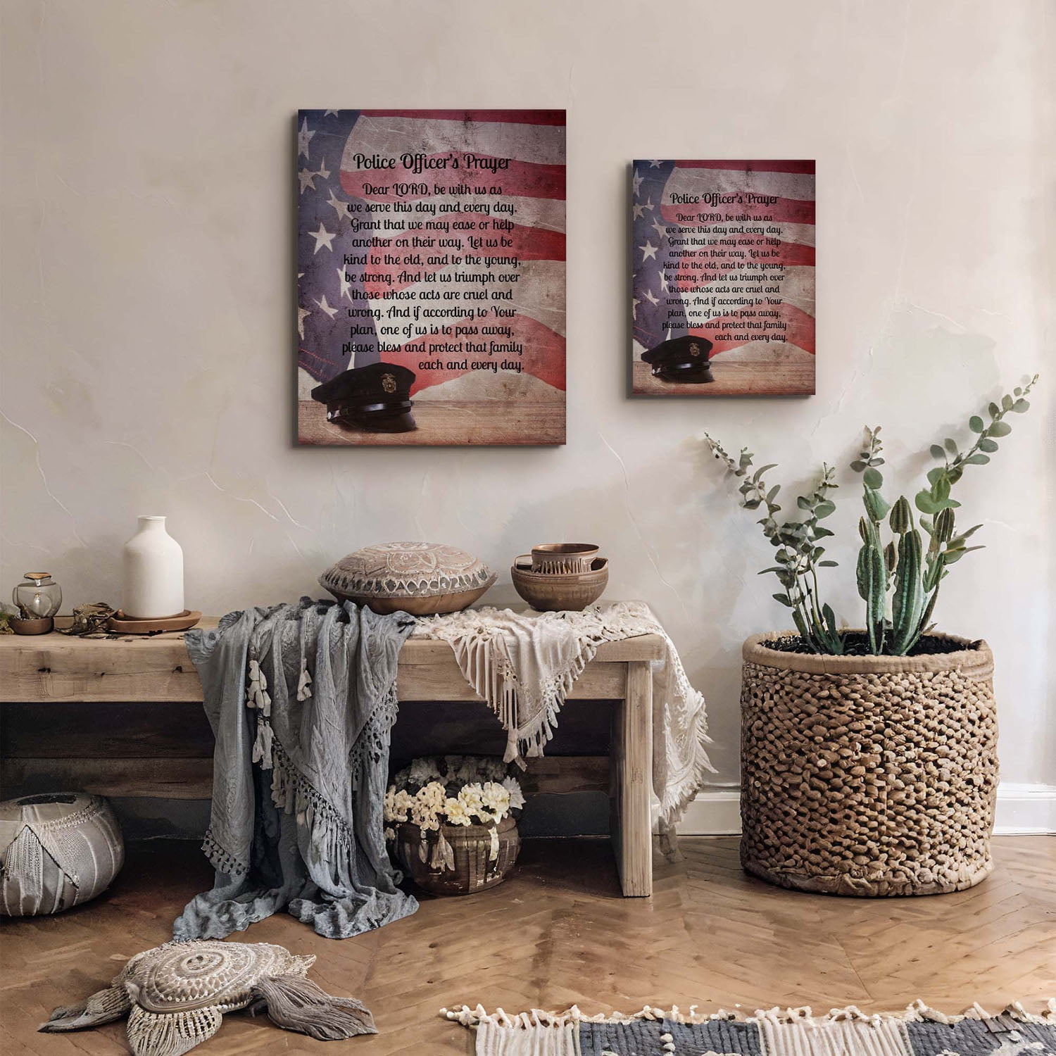 Police Academy Graduation Gift, Police Officers Prayer Canvas Print, Cop Prayer Gift, Police Wall Decor, Police Prayer, Ready To Hang for Living Room Home Wall Décor 16x20