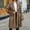 Coffee, variant on Women's Plus Size Black Faux Fur Coat V-Neck Long Sleeve Warm Coat for Winter