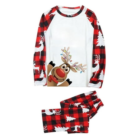 

New Year Pajamas Family Matching Nightclothes Elk Print Tops Trousers Suit / Romper / Dog Wear Christmas Outfits Clothing