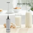 thumbnail image 4 of Espumador de leche eléctrico de acero inoxidable, mezclador de bebidas portátil de alta velocidad para hacer espuma, 4 of 11